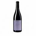 Wine bottle with a purple label on a white background