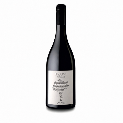 Wine bottle with a label on a white background