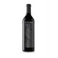 Terra Seca wine bottle with black label on a white background